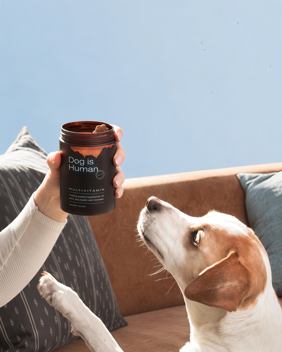 DM-01 Daily Multivitamin, Multivitamin Itch Relief Chews for Dog, with Folic Acid, Salmon Oil, Chondroitin & Natural Vitamins, Skin and Coat Healthy, Digestive & Boost Immunity, 60 Chew (Beef,Chicken))